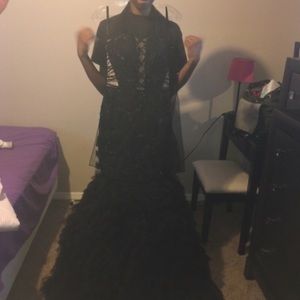 Black prom girl dress